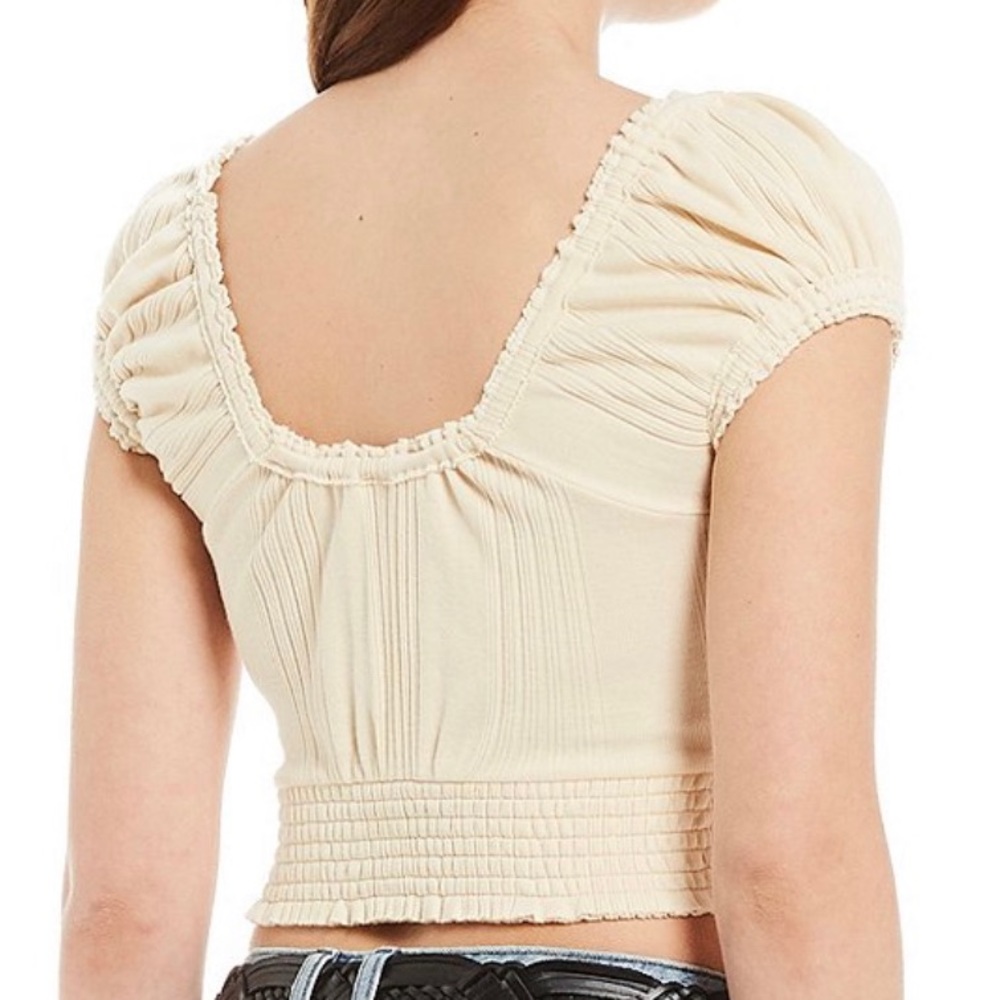 Free People Knit V-Neck Crop Top - Picture 3 of 5